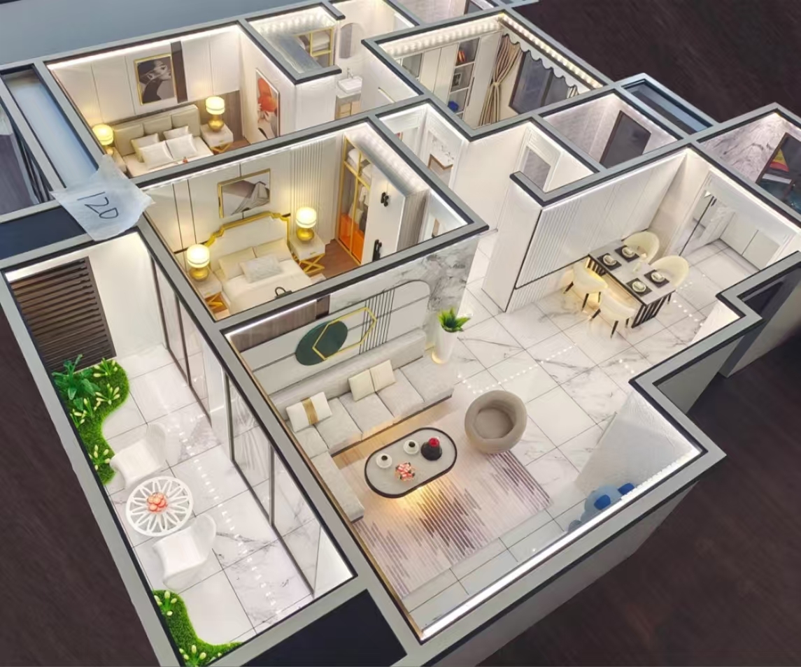 LED Lighting Architectural Interior Model 1:25 House Interior Design Model
