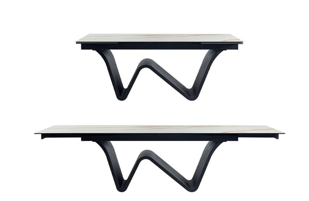 Foshan Furniture Extendable Dining Table and Chairs Folding Modern Luxury