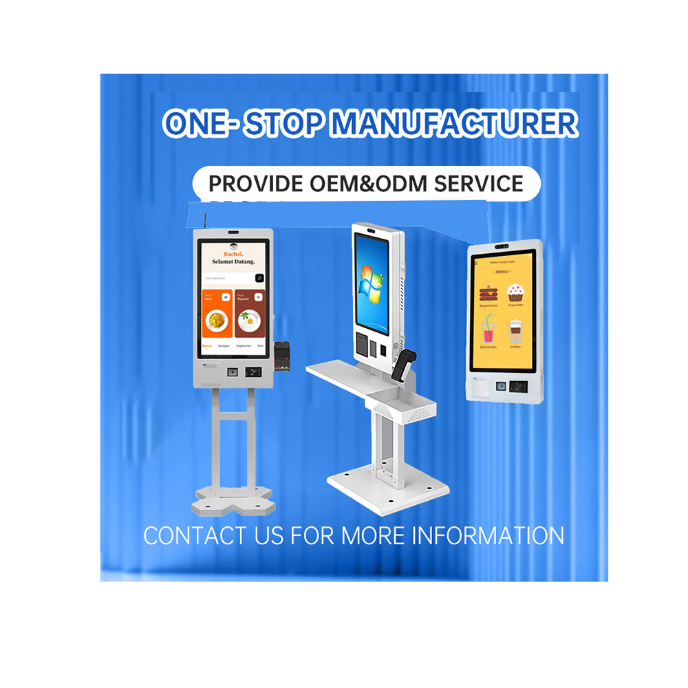 23.8 INCH Supermarket Self Checkout Kiosk with Ticket Printing and RFID Reader