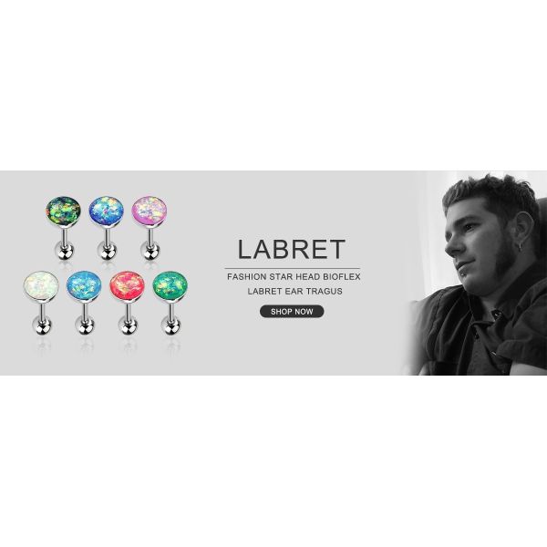 Punk Round Bar Lip Ring Stud Piercing Labret Piercing Tragus Cartilage Stainless Steel