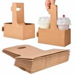 Biodegradable Disposable 4 Cup Drink Carrier With Secure Holding