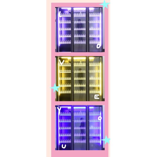 1680L Beverage Display Cooler Fridge Automatic Swing Door Glass