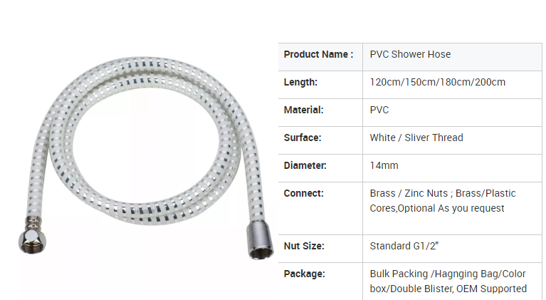 Silver 304 Stainless Steel Shower Hose Extra Long Chrome Handheld Hose For Bathroom