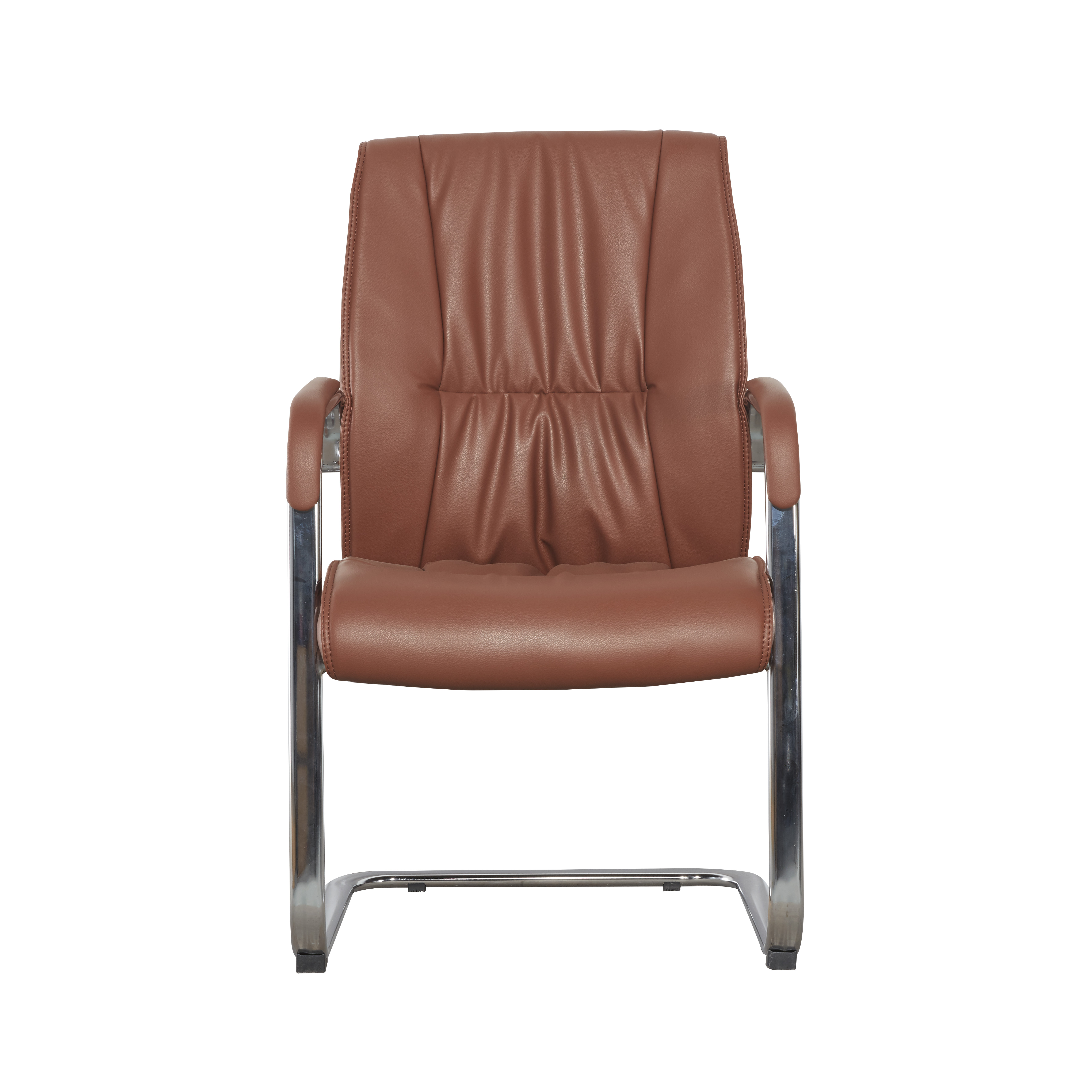 Executive Visitor PU Leather Office Swivel Chairs BIFMA Foam Armrest Padding