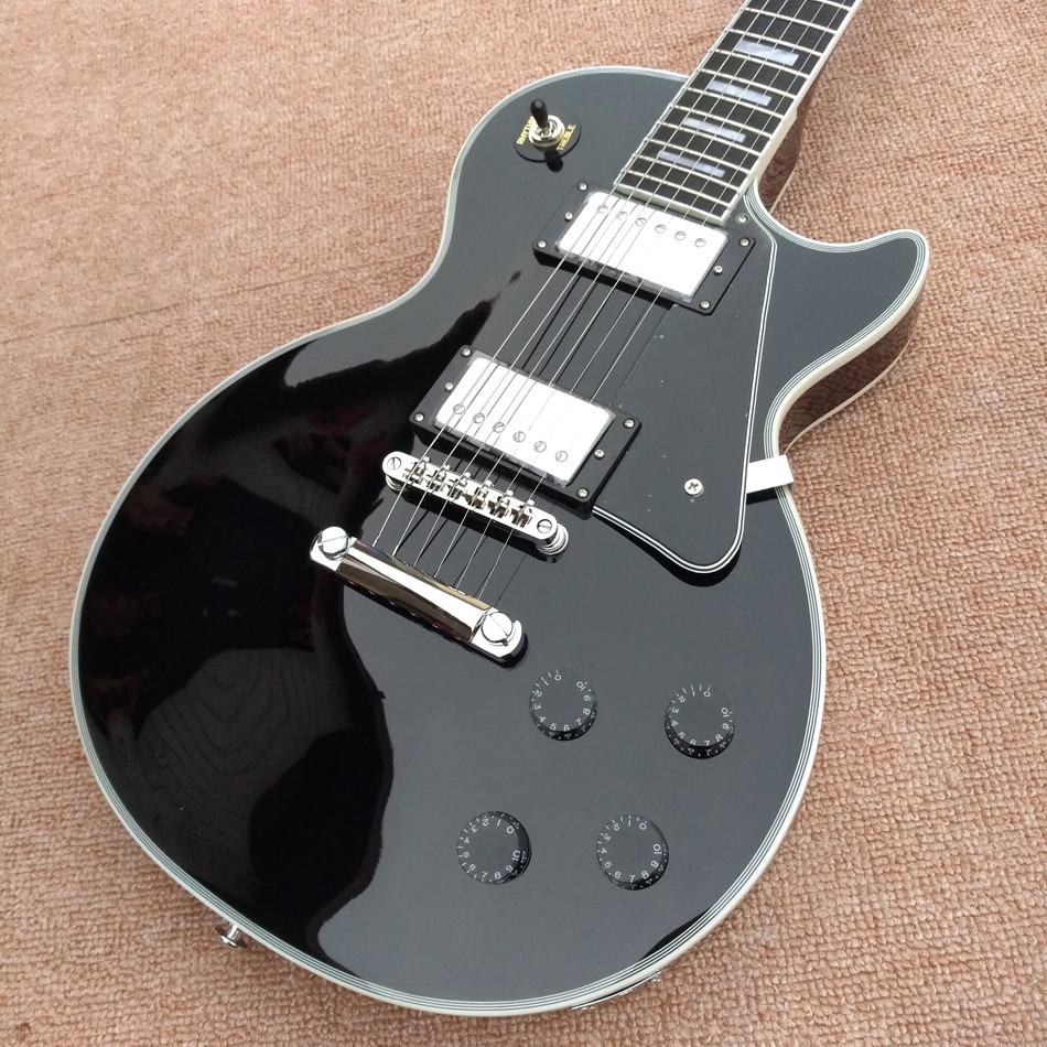 Custom LP electric guitar, Ebony fingerboard frets binding electric guitar with Chrome hardware, free shipping