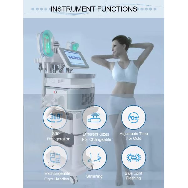 Multifunction 360 Degree Cryo Slimming Vacuum Rf Lipo Laser Cavitation Therapy Machine