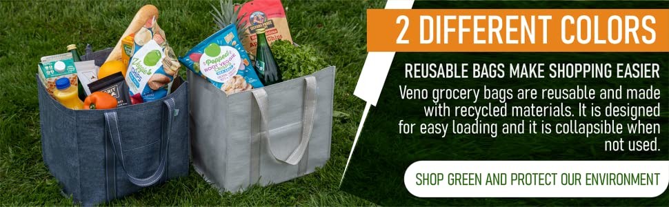 Heavy Duty Canvas Shopping Bag With Pockets Zip Codycross Grocery Eco Friendly
