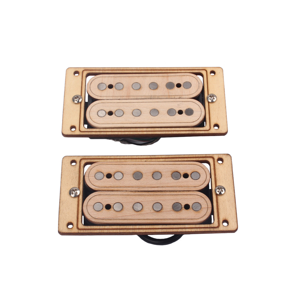 Wood Color Electric Guitar Pickups Double Coil 8~9K/14~15K PVC Output Line