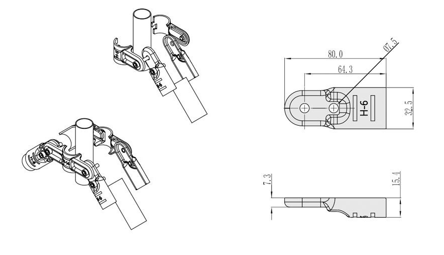 H-6 Chrome Plating Lean Pipe Connector Joint