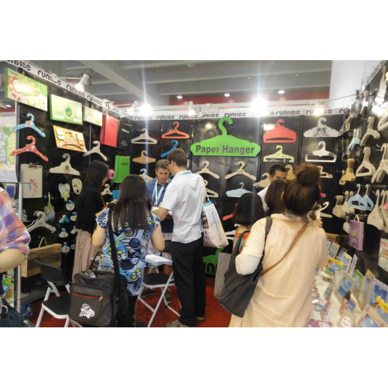 Trade show exhibition booth featuring our paper hangers