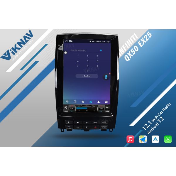 Viknav 12.1 Inch Car Stereo Autoradio For Infiniti QX50 EX25 2013-2020 Multimedia DVD Player GPS Navigation Head Unit