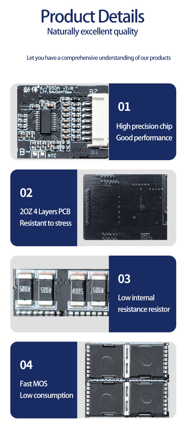 Enerkey 24V 30V 6S 7S 50A Lithium Battery Bms System Li Ion Battery BMS Board
