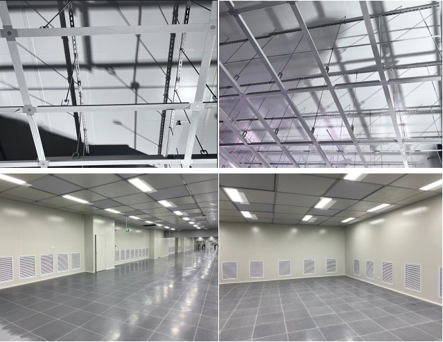 Project photo of clean room sandwich panel installation
