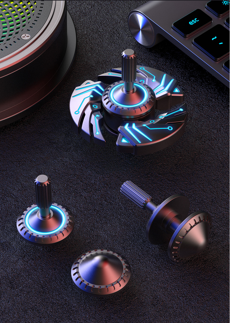 0-24 Months Unisex Metal Finger Hand Spinner with Luminous Light and Light Absorption