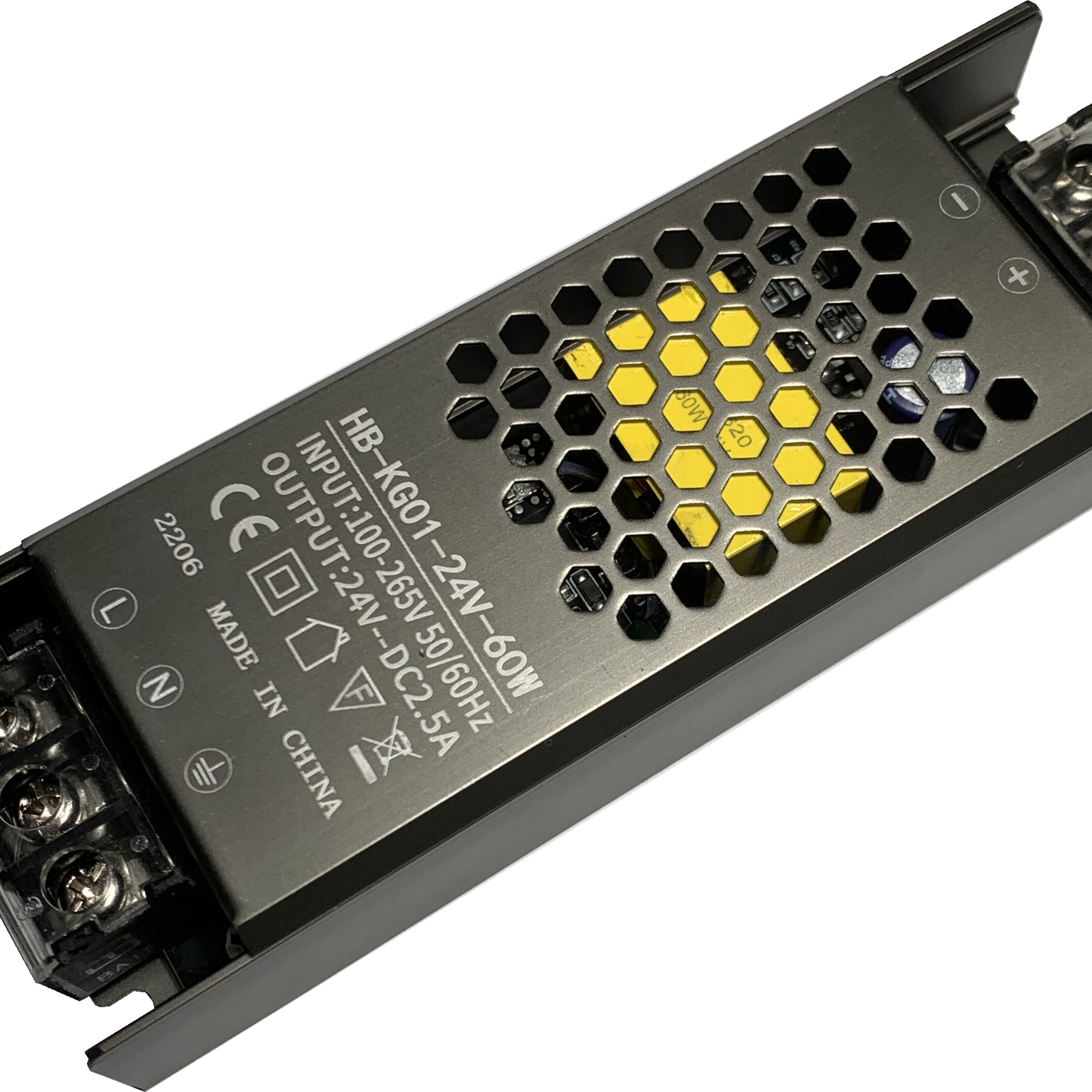12V 24V 60W 5A 2.5A Switching Ultra Thin Black Power Supply IP20