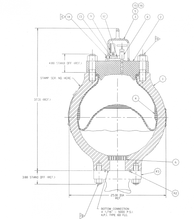 Pulstation Dampener for F800 Mud pump API 7K