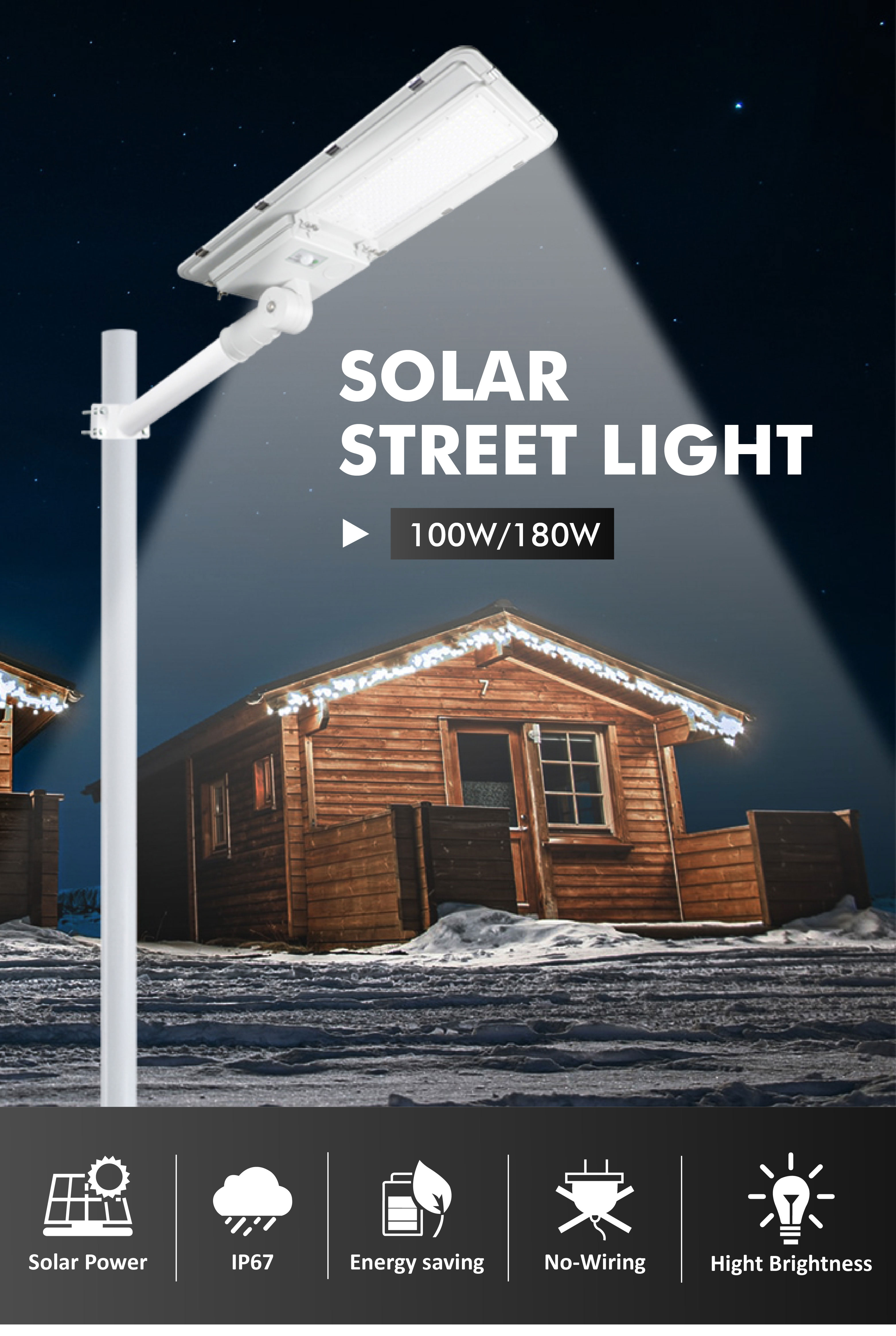 Aluminum 400 Watt Solar Street Light 6500K 400W Motion Sensor Street Lights