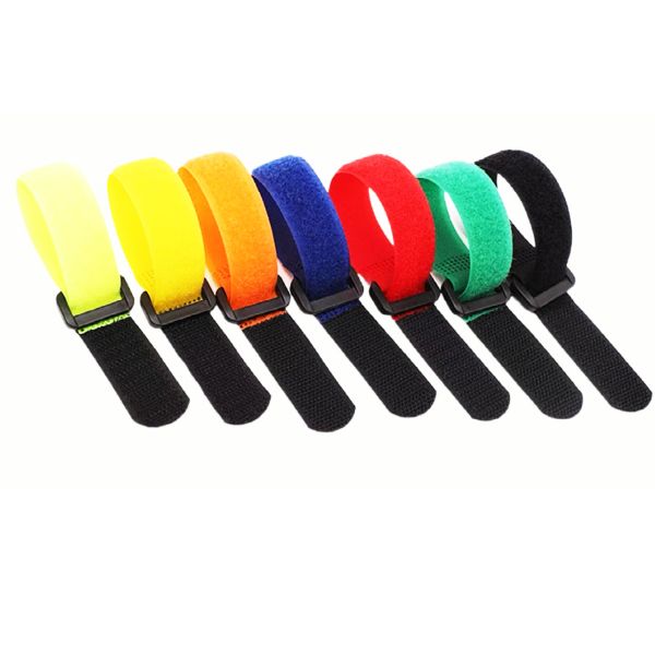 DANSKY Nylon Normal Hook and Loop Strap With Plastic Buckle Reusable Self-lock Cinch Strap