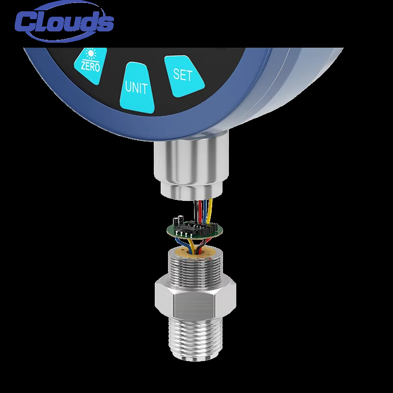 Digital Pressure Gauge YK120B Durable Stainless Steel Housing with Large Backlit LCD for Accurate Pressure Readings