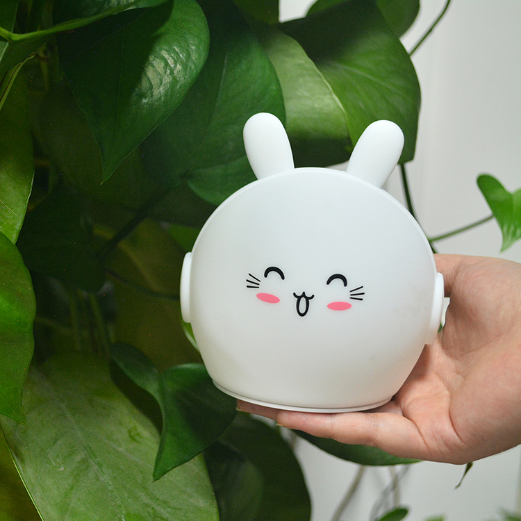 Rabbit Rechargeable Silicone Night Light Soft Touch Switching Colors For Children