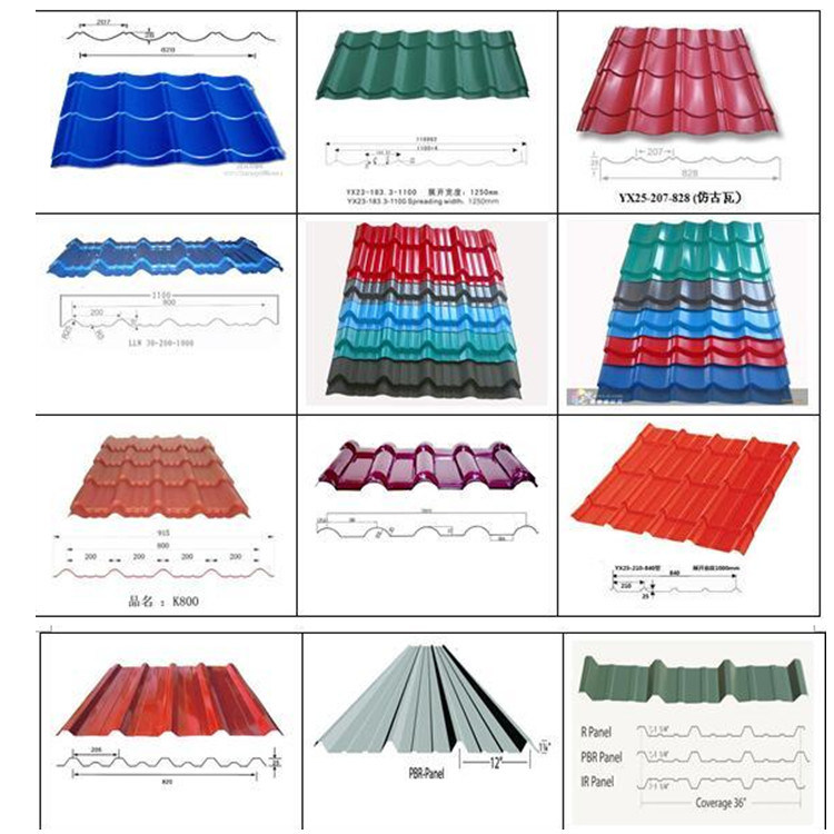 Glazed me<em></em>tal Roof Tile Making Steel Profile Roll Forming Machine