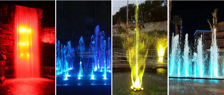 Music Dancing Water Fountain Lighting Ip68 Color Changing Low Voltage