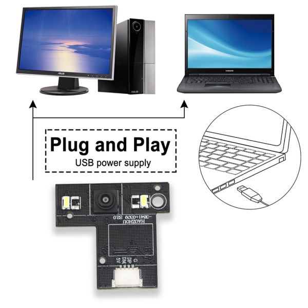 Low Light 1/10 Inch HD 0.3MP GC0309 VGA CMOS QR Code Scanner Micro Camera Module USB2.0
