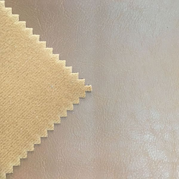 Solid Color PU Leather Fabric Waterproof Woven Backing Design Smooth