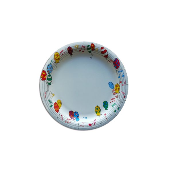 9 Inch Colored Disposable Paper Plates With Shiny Oil Coated Surface