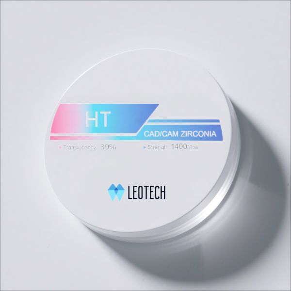HT White Dental Zirconia Disc with 39% Translucency Multi-unit Bridge Applications 98mm Diameter