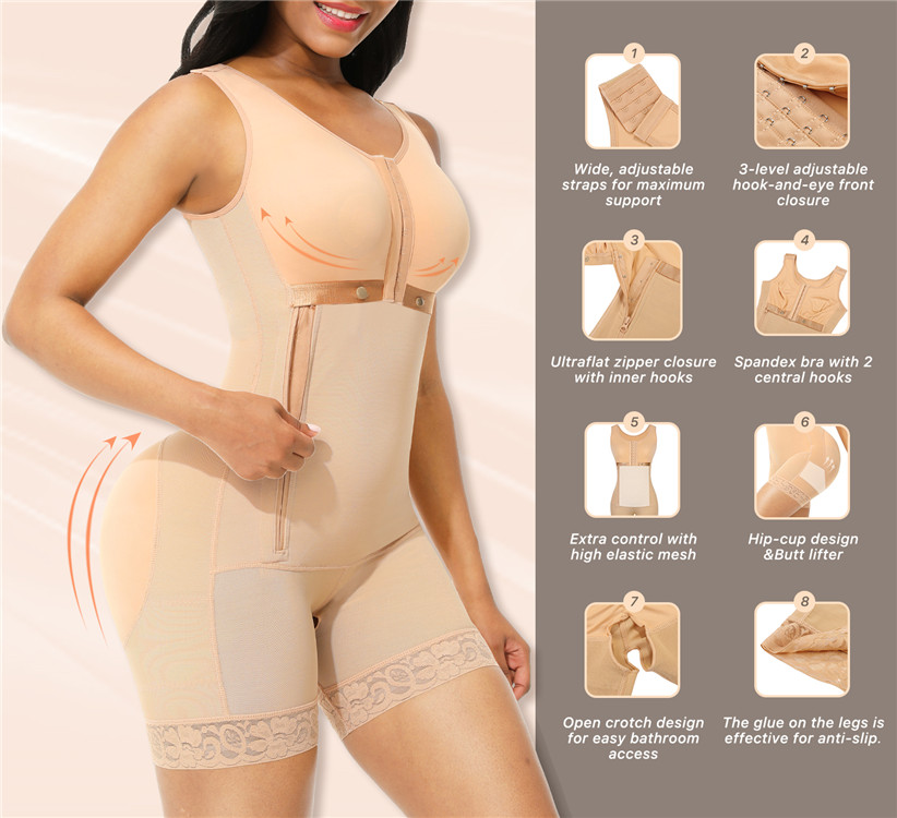 HEXIN Women's Stage 2 3 Postpartum Full Body Shapewear Breathable Sustainable and Black