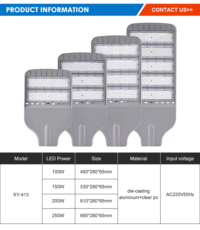 3000K/4000K/6000K OEM ODM IP65 Waterproof LED Street Lights Safe And Reliable