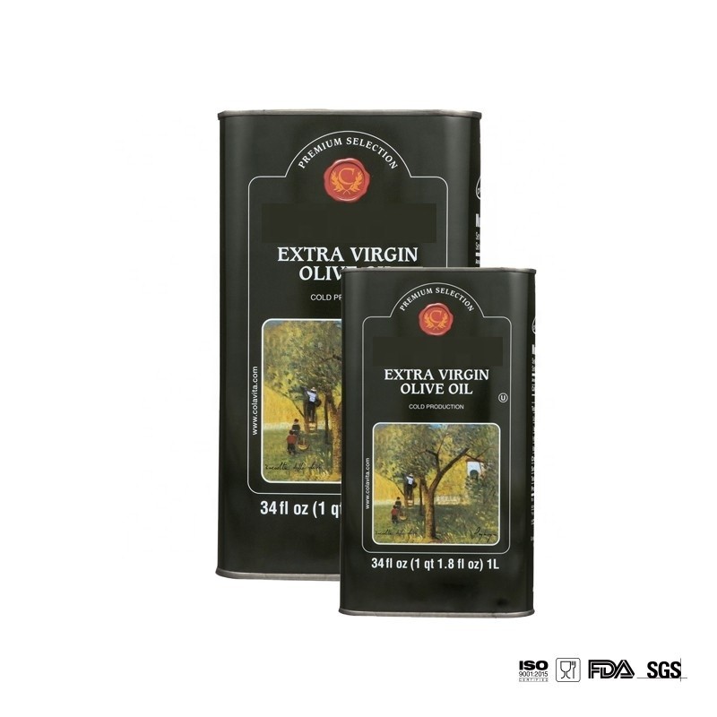 DADI 2.5L Rectangular Food Oil Can for Extra Virgin Olive Oil Packaging in CMYK