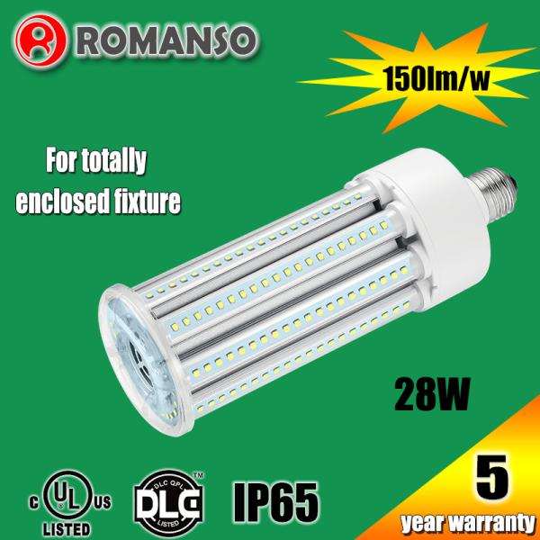 Warm White Color IP65 Waterproof E26 E27 LED Corn Light Bulb 28W with 5 Years Warranty