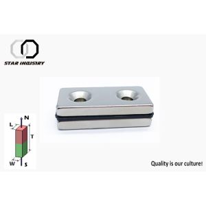 Quality High Precision Countersunk Magnets Block Strong Magnets With Hole for sale
