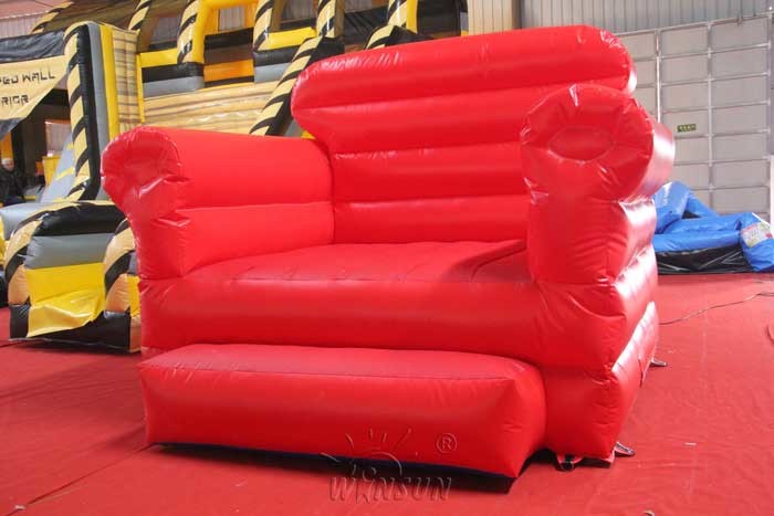 Red Sofa Inflatable Model Water Resistant PVC Tarpaulin Made