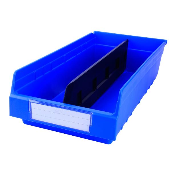 Customized Logo Warehouse Storage Plastic Solid Box Market Display Racking Bins Stackable Plastic Shelf Bin