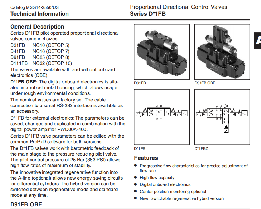 ConstantVoltage PilotOperatedProportionalValve D41FHB61B1NB00