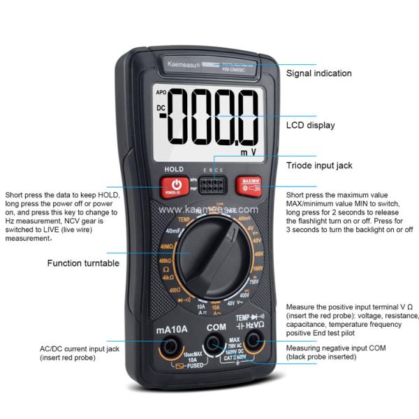 Kaemeasu 09C Current Voltage NCV Measurement Smart Digital Multimeter OEM ODM