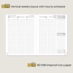 Pacific Green Vertical Weekly Planner 2023 2024 With Hourly Schedule
