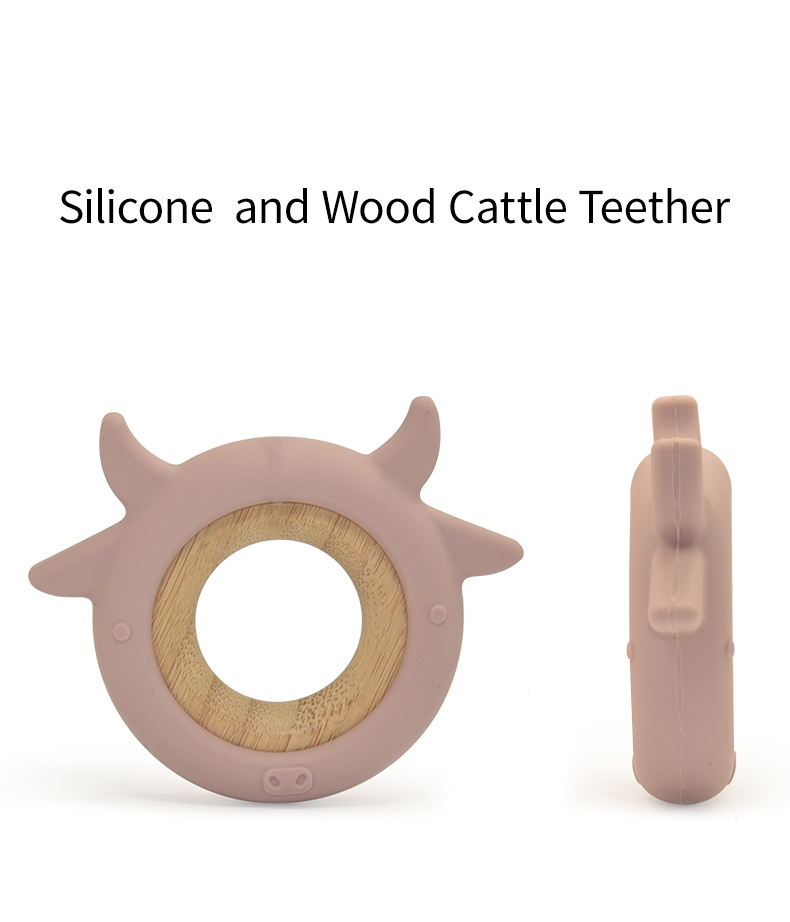 Food Grade Silicone Beads Beech Wood Teether Phthalate Free