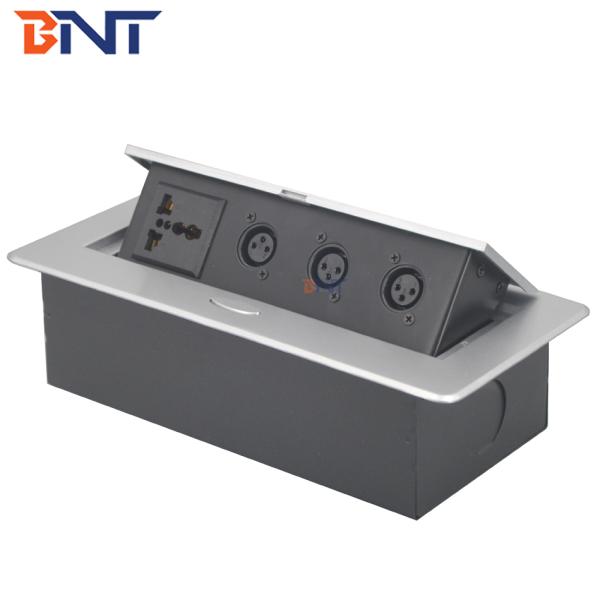 Built in table flush mount power and data desk mounted socket box