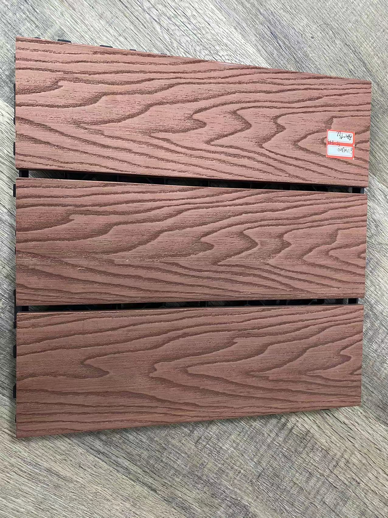 B1 Fire Retardant WPC DIY Tiles 300x300mm Interlocking WPC Decking Tiles