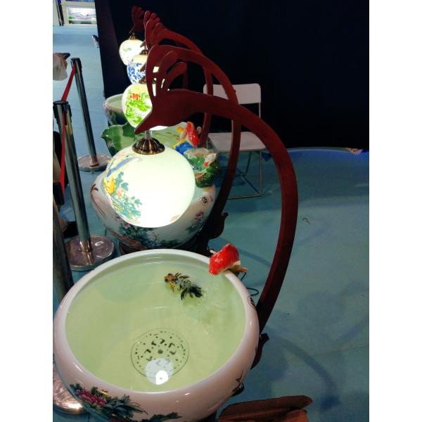 Shadowy Blue Glaze Pattern Base 460mm koi fish bowl