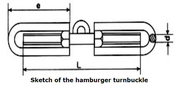 Hot Dip Galvanized Turn Buckle Carbon Steel Hamburger Turnbuckle D - D 13T To 30T