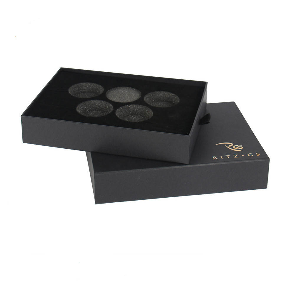 Display Custom Foil Logo Paper Cardboard Sliding Drawer Golf Ball Box Packaging With sponge Foam Insert