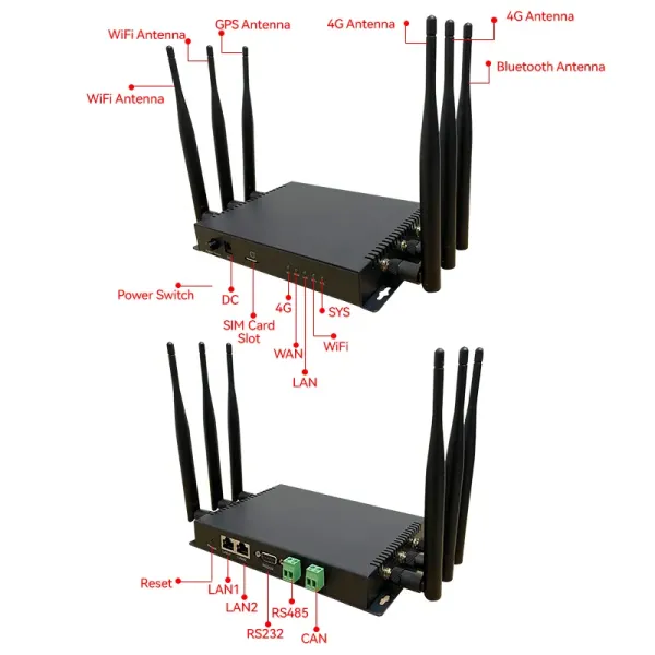 IoT WiFi Router with RS232, RS485, Can Module, Bluetooth Vehicle WiFi