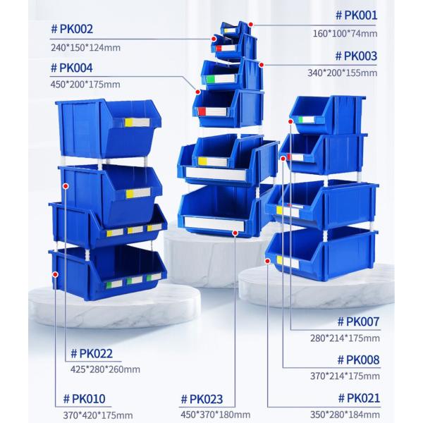 Eco-Friendly Portable Shelf Storage Boxes Plastic Storage Bins Office Organization Tools Parts Screws Injection Technics