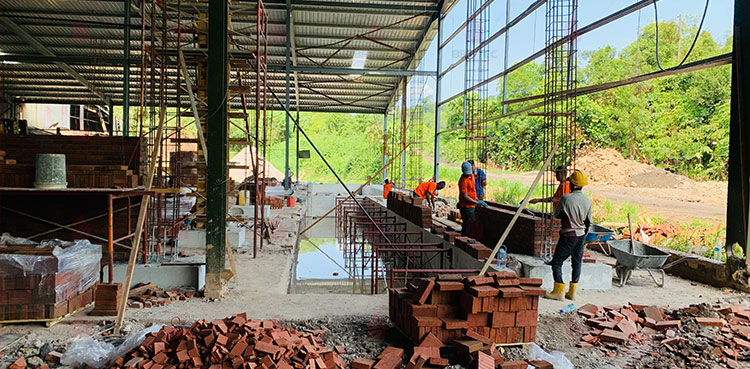 Custom Decorative Brick Project - Brictec Malaysia Facility with Automated Glazing System