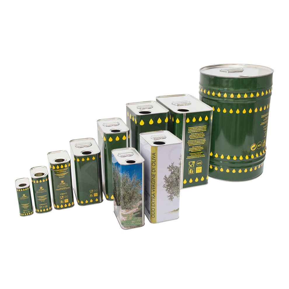 DADI Food Grade Tinplate Rectangular Food Oil Tin Can Extra Virgin Olive Oil 1.6 Liter Storage